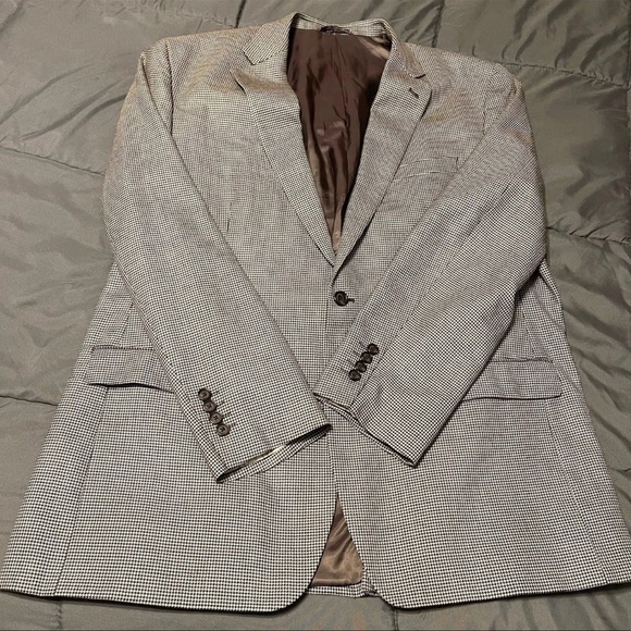 Ralph Lauren Other - LRL Ralph Lauren Blazer Men Sz 48 L Houndstooth Silk Wool Sport Coat